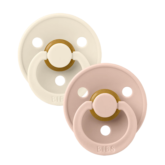 Bibs Colour 2 PACK Latex Size 1 Anatomical Ivory Blush