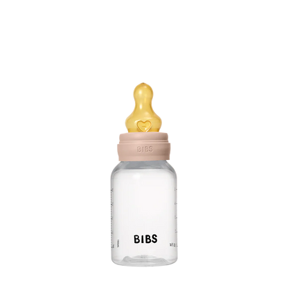BIBS Baby Bottle Round Nipple Latex 1 Pack 150 Ml Slow Flow Blush