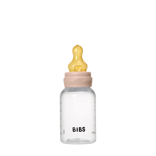 BIBS Baby Bottle Round Nipple Latex 1 Pack 150 Ml Slow Flow Blush