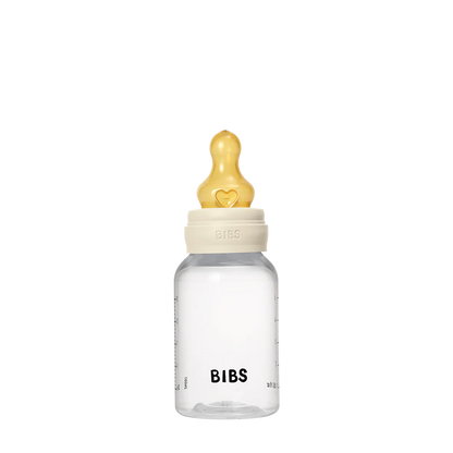 BIBS Baby Bottle Round Nipple Latex 1 Pack 150 Ml Slow Flow Ivory