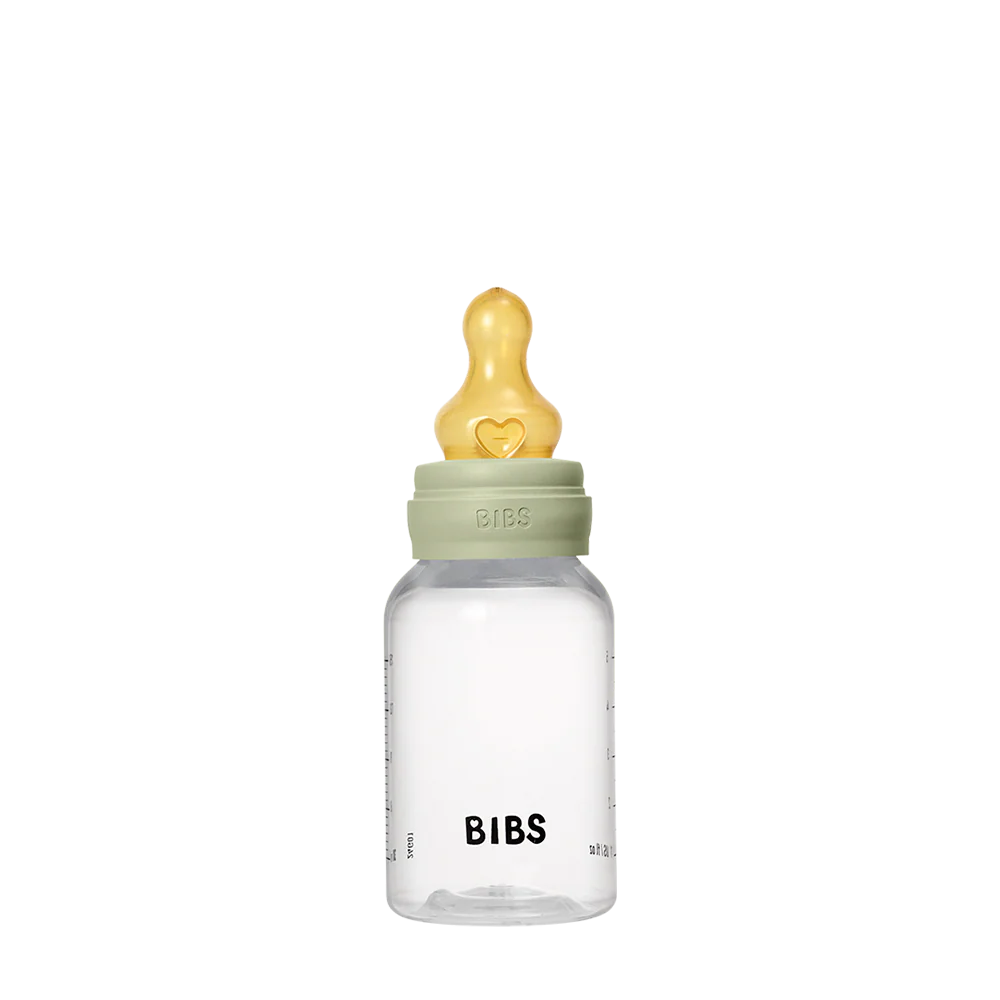 BIBS Baby Bottle Round Nipple Latex 1 Pack 150 Ml Slow Flow Sage
