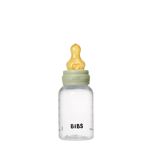 BIBS Baby Bottle Round Nipple Latex 1 Pack 150 Ml Slow Flow Sage