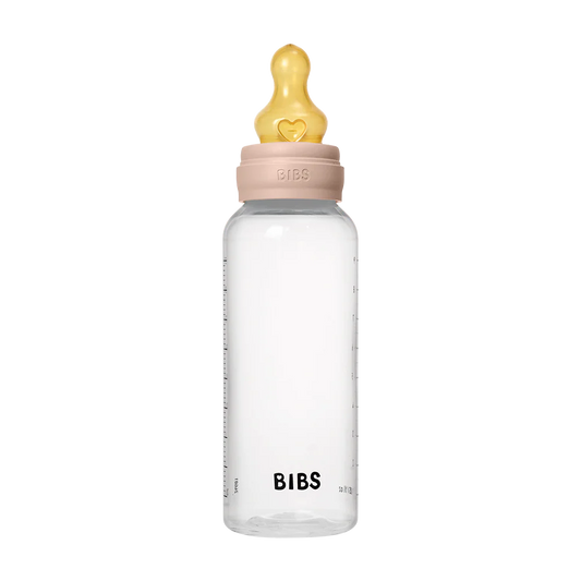 BIBS Baby Bottle Round Nipple Latex 1 Pack 270 Ml Medium Flow Blush