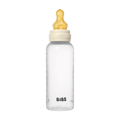 BIBS Baby Bottle Round Nipple Latex 1 Pack 270 Ml Medium Flow Ivory