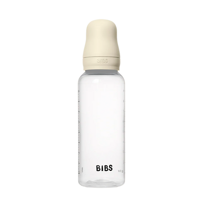 BIBS Baby Bottle Round Nipple Latex 1 Pack 270 Ml Medium Flow Ivory