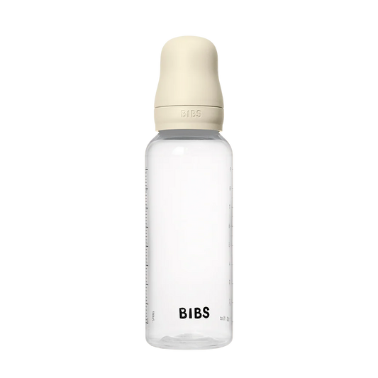 BIBS Baby Bottle Round Nipple Latex 1 Pack 270 Ml Medium Flow Ivory