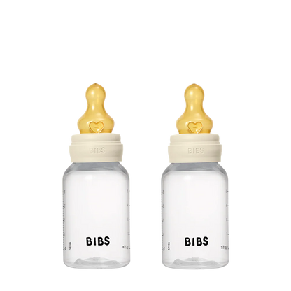 BIBS Baby Bottle Round Nipple Latex 2 Pack 150 Ml Slow Flow Ivory