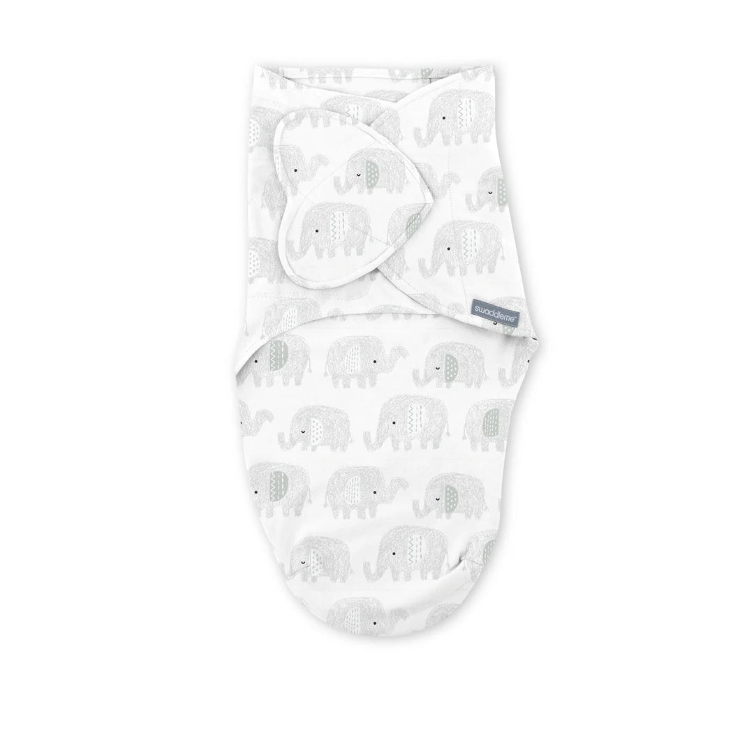 SwaddleME - Monogram Collection, Size 0-3 Months, 1pk - Scribble Elephant