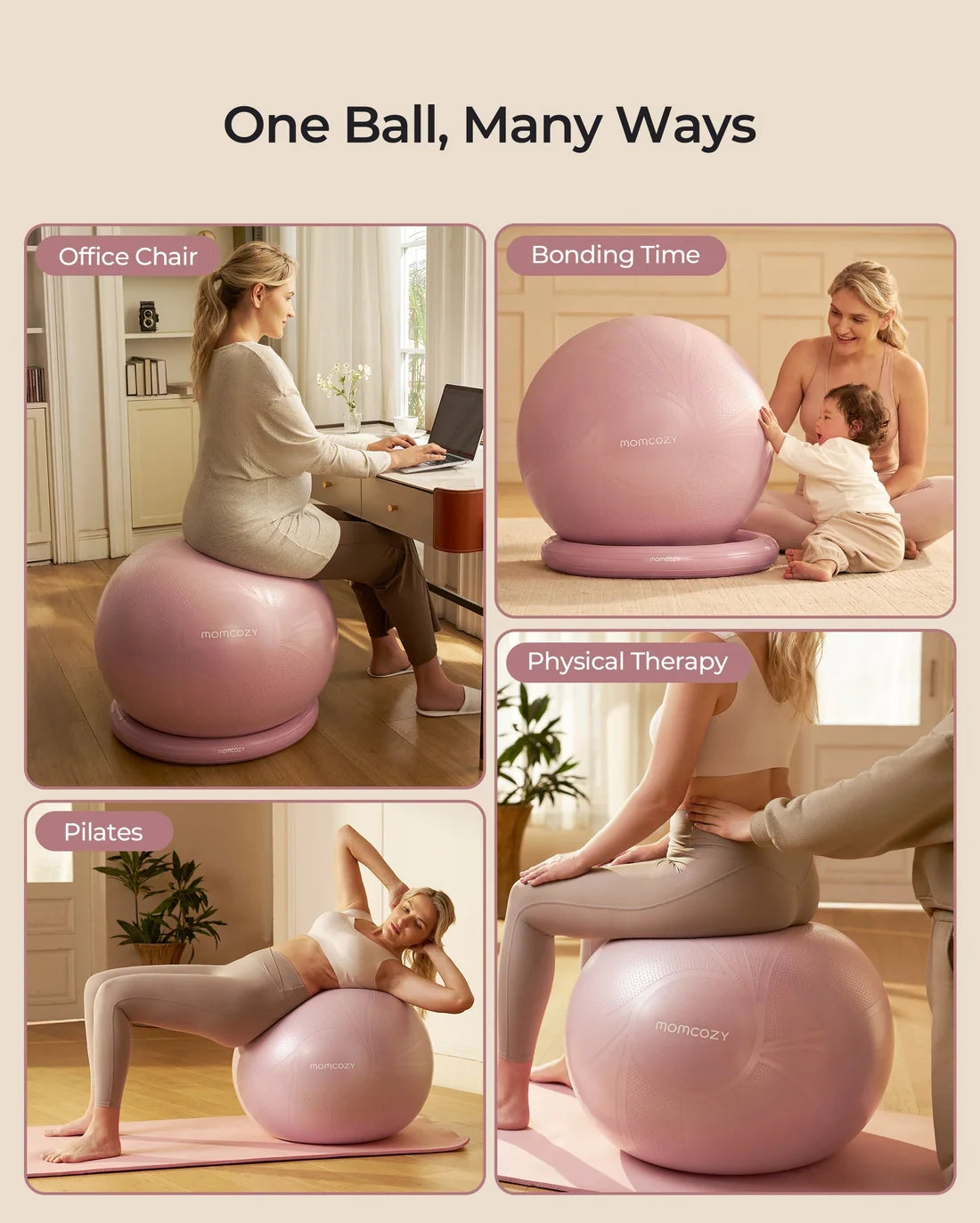 Momcozy - BirthEase Pregnancy Ball Set | Pink