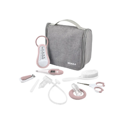 Hanging Toiletry Pouch With 9 Accessories -old pink
