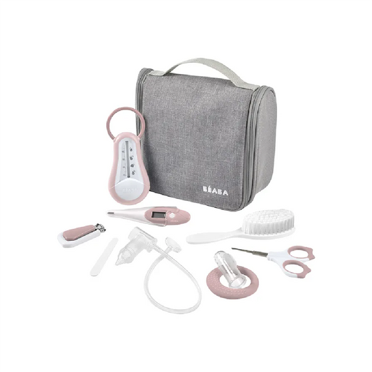 Hanging Toiletry Pouch With 9 Accessories -old pink