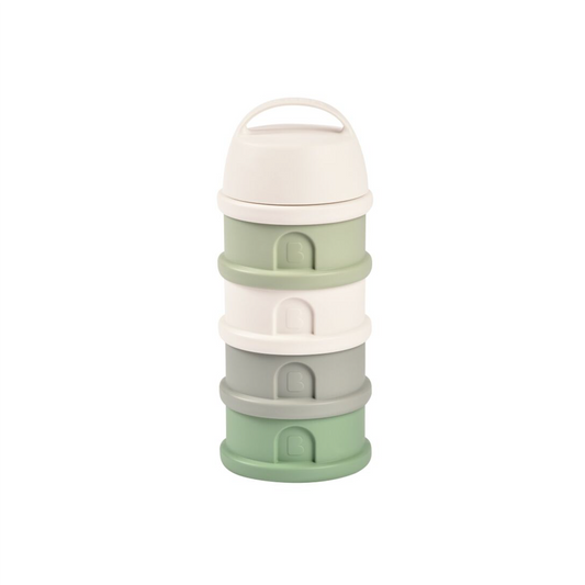 Formula Milk Container - 4 Compartments - Cottonwhite / Sagegreen