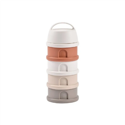 Beaba Formula Milk Container 4 Compartments - Cotton White Terracotta