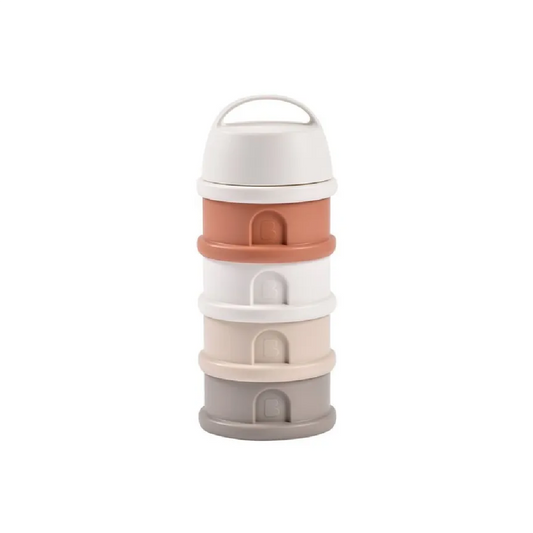 Beaba Formula Milk Container 4 Compartments - Cotton White Terracotta