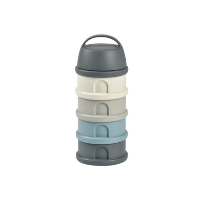 Formula Milk Container - 4 Compartments - Mineral grey / blue