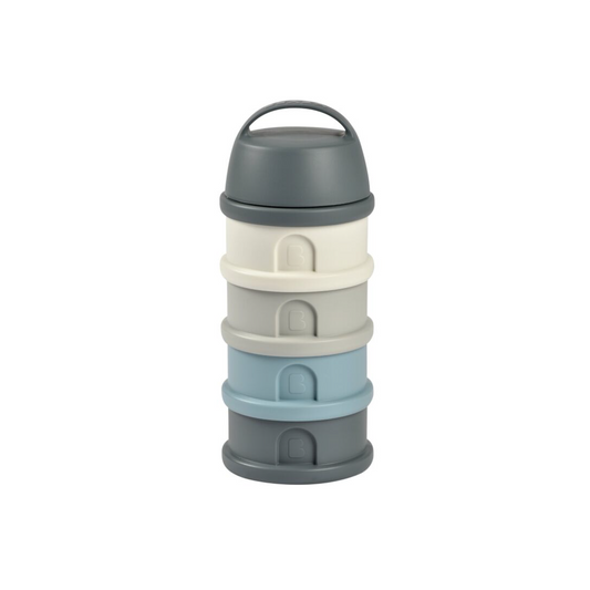Formula Milk Container - 4 Compartments - Mineral grey / blue