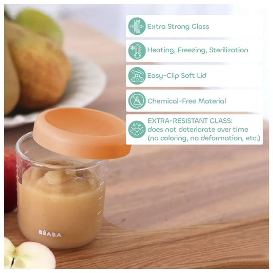 Beaba Set of 4x250ml Glass Conservative Jars Sunrise