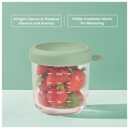 Beaba Set of 4x250ml Glass Conservative Jars Sunrise