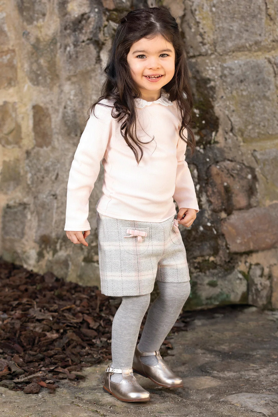 Shorts Mid-beige wool check