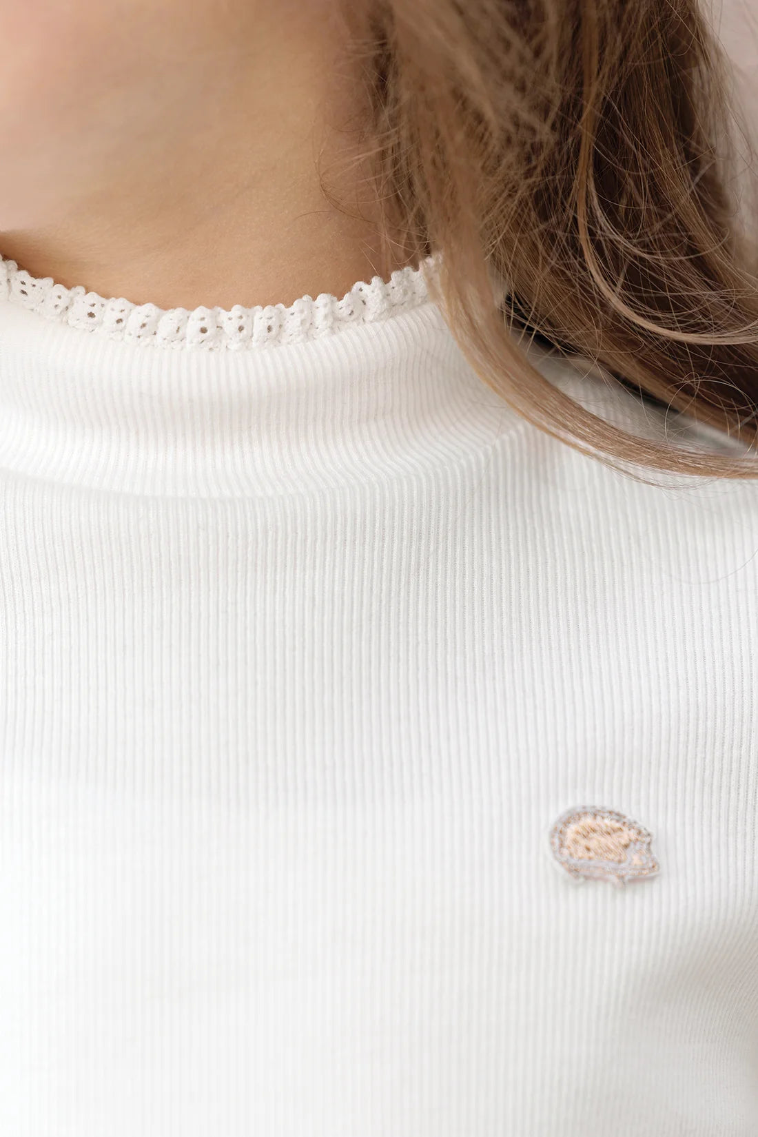 Under Sweater Ecru cotton Chimney collar