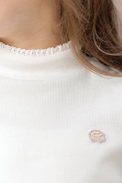 Under Sweater Ecru cotton Chimney collar