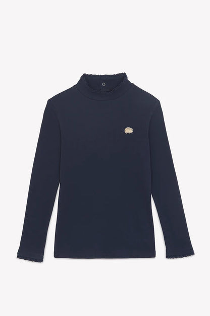 Under Sweater Navy cotton Chimney collar