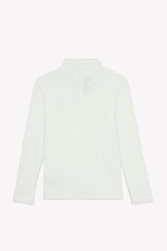 Under Sweater Ecru cotton Chimney collar