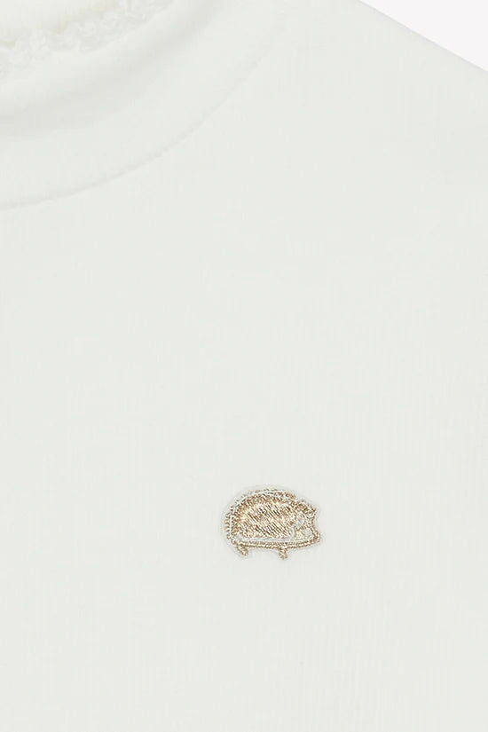 Under Sweater Ecru cotton Chimney collar