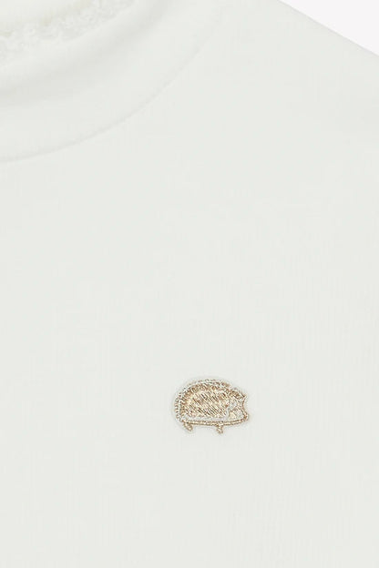 Under Sweater Ecru cotton Chimney collar