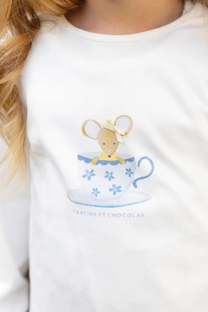 T-shirt Ecru cotton mouse print