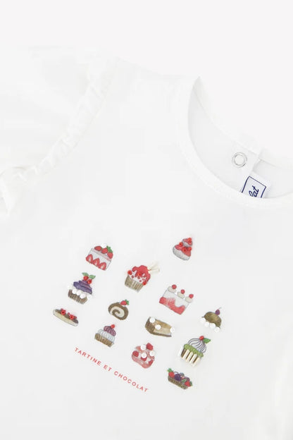 T-shirt Cherry cotton cake print