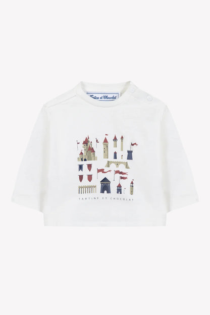 T-shirt Ecru cotton Print castle