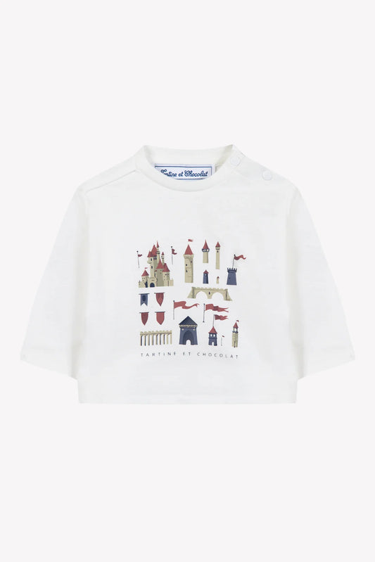 T-shirt Ecru cotton Print castle