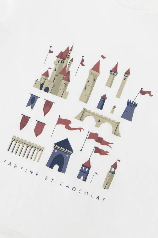 T-shirt Ecru cotton Print castle