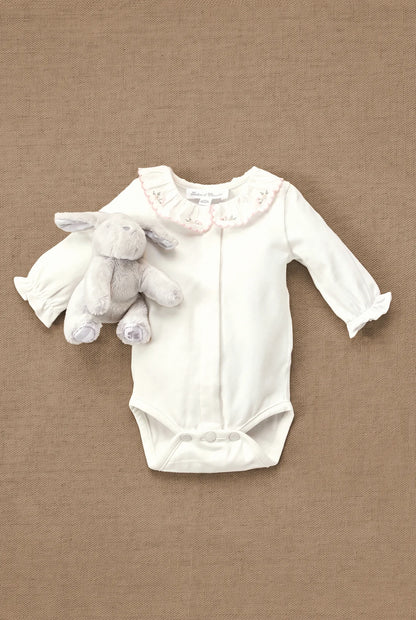 Body Ecru cotton Ruffled collar flowery