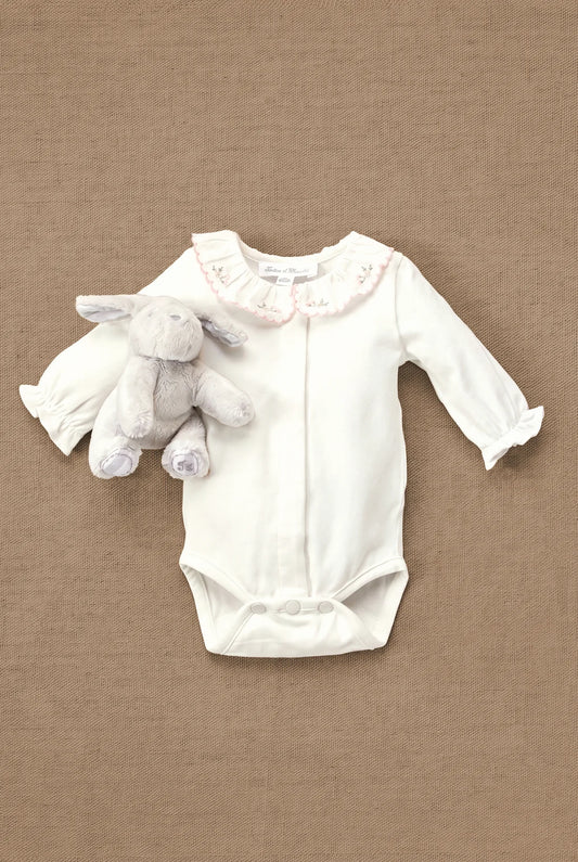 Body Ecru cotton Ruffled collar flowery