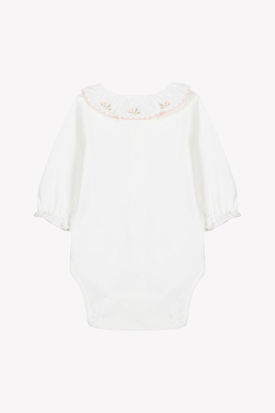 Body Ecru cotton Ruffled collar flowery