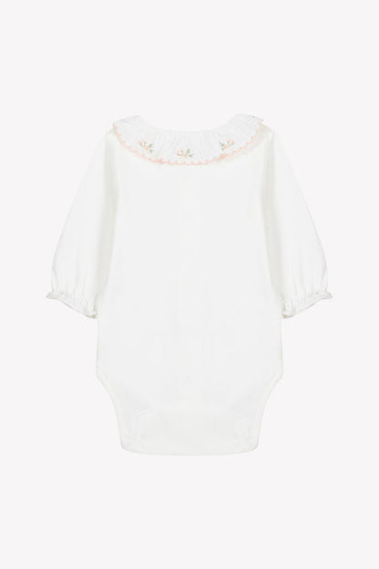 Body Ecru cotton Ruffled collar flowery