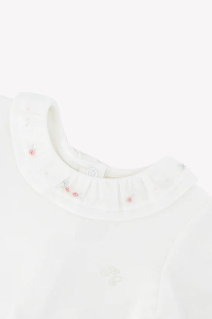 Body Cotton dew Ruffled collar flower embroidery
