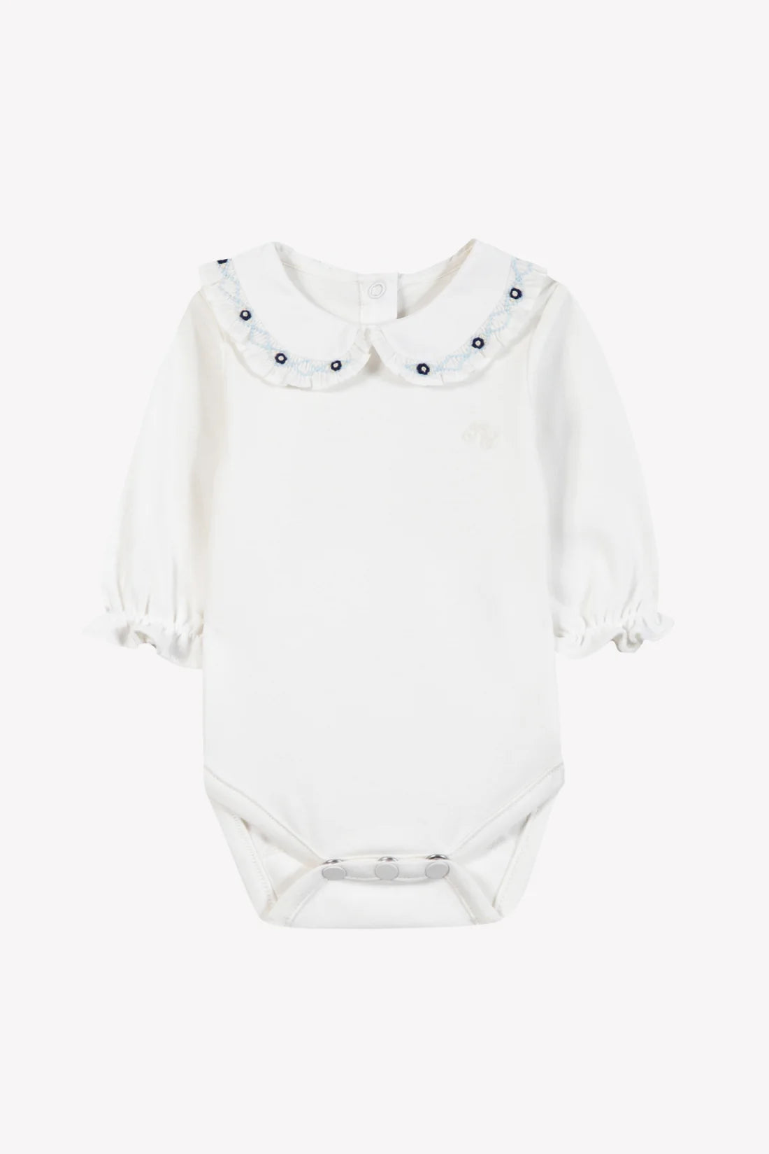 Body Cotton cloud Ruffled collar blue flowers