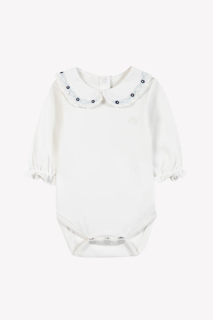 Body Cotton cloud Ruffled collar blue flowers
