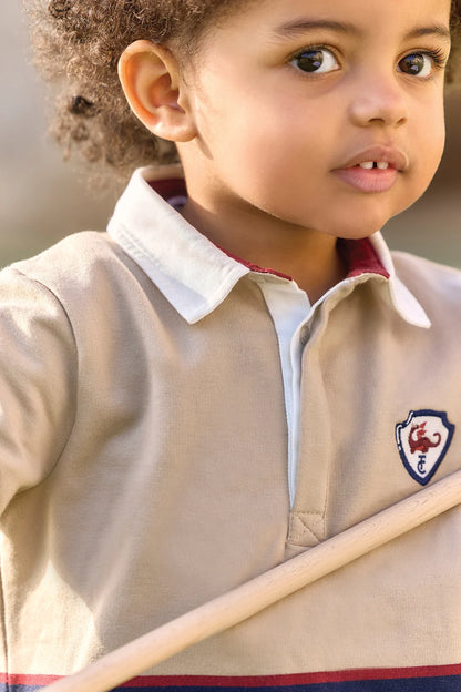 Polo Shirt Sand Pointed collar crest Embroidered