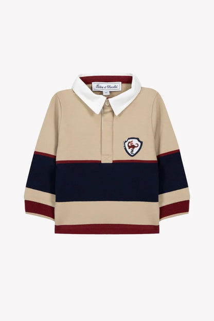 Polo Shirt Sand Pointed collar crest Embroidered