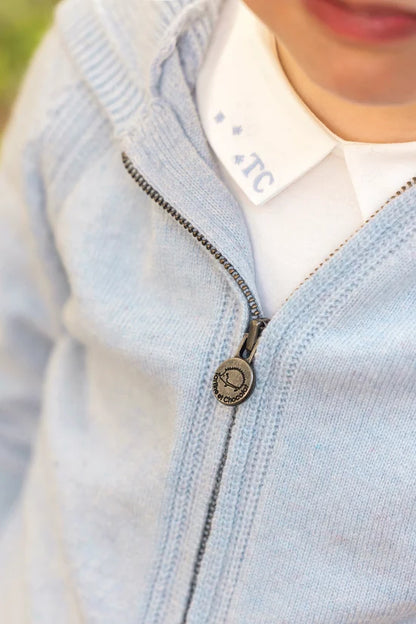 Cardigan Horizon blue hooded wool