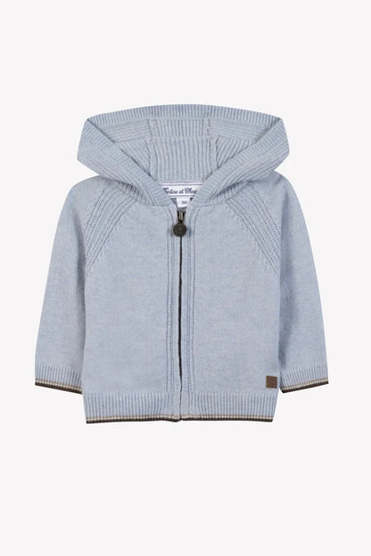 Cardigan Horizon blue hooded wool