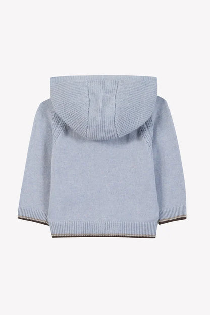 Cardigan Horizon blue hooded wool