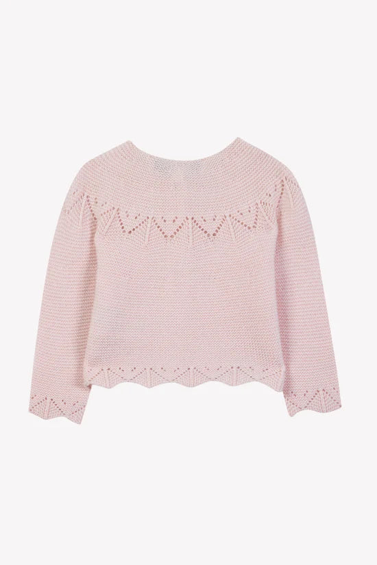 Cardigan Dew wool openwork knitwear