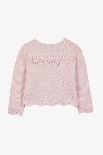 Cardigan Dew wool openwork knitwear