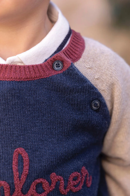 Sweater Indigo wool buttons