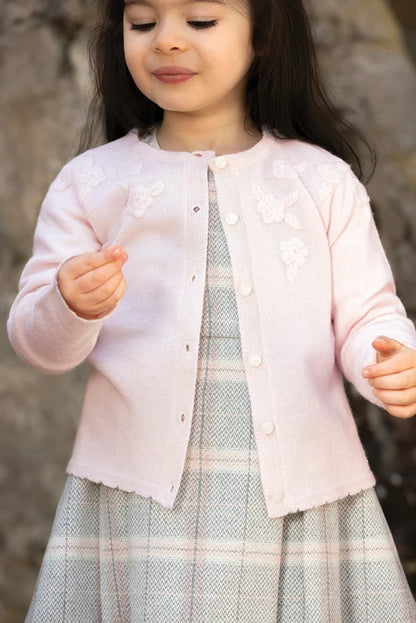 Cardigan Rosée wool floral embroidery